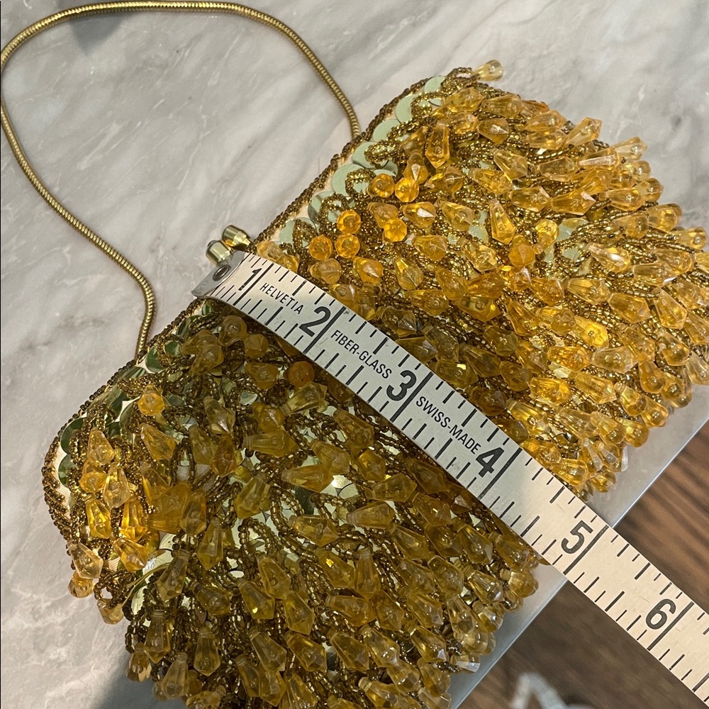Vintage gold beaded purse - Picture 6 of 8
